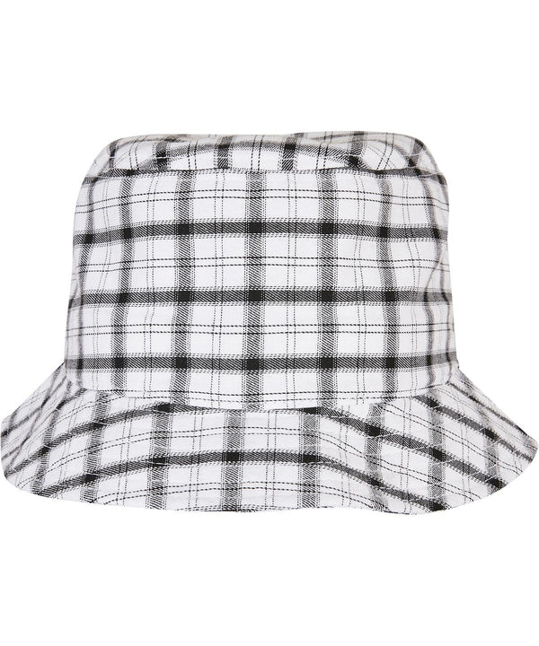 White/Grey - Check bucket hat (5003C) Hats Flexfit by Yupoong Headwear, New Styles for 2023 Schoolwear Centres