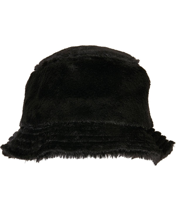 Black - Faux fur bucket hat (5003FF) Hats Flexfit by Yupoong Headwear, New Styles for 2023 Schoolwear Centres