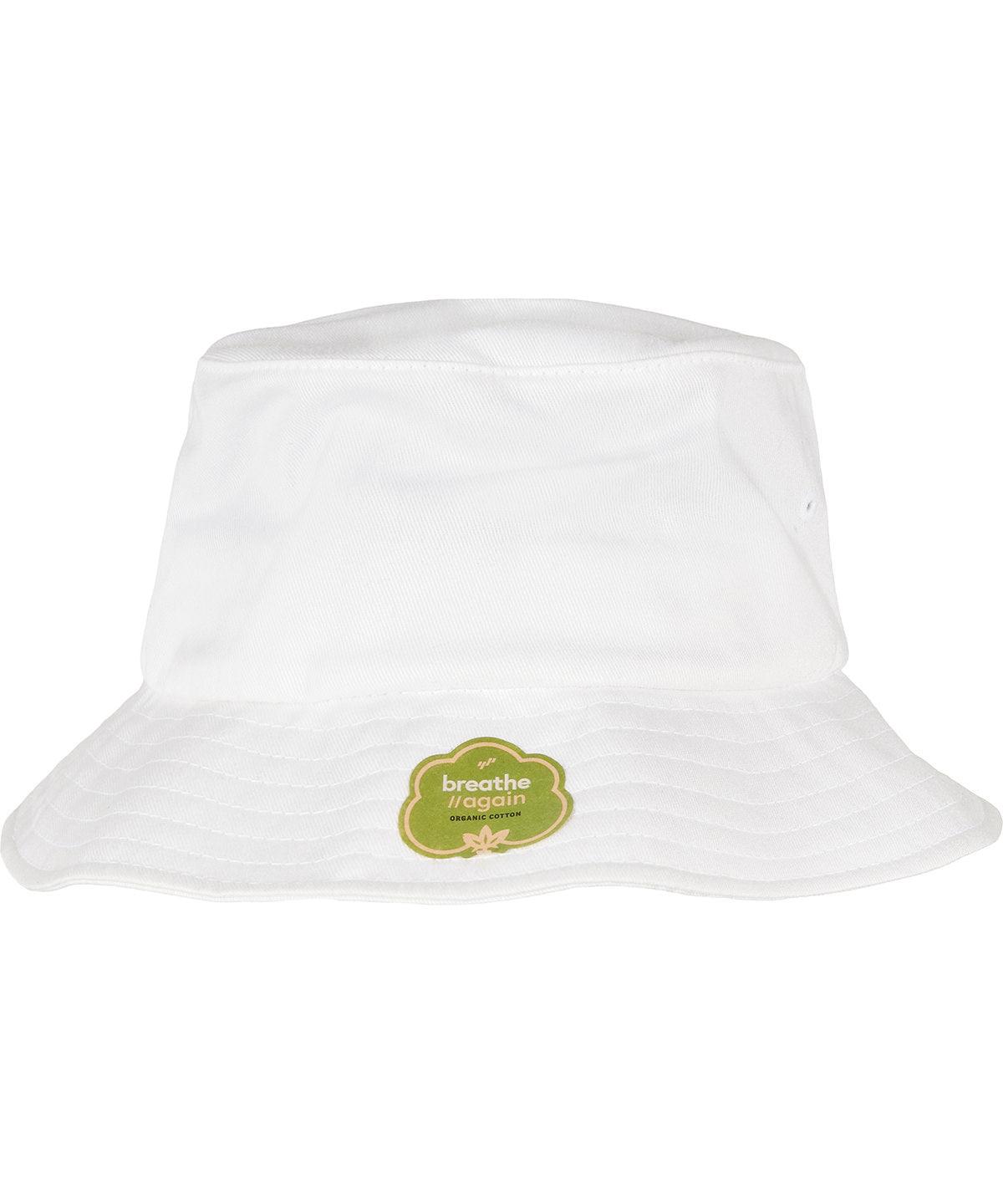 White - Organic cotton bucket hat (5003OC) Hats Flexfit by Yupoong Headwear, New Styles for 2023, Organic & Conscious Schoolwear Centres