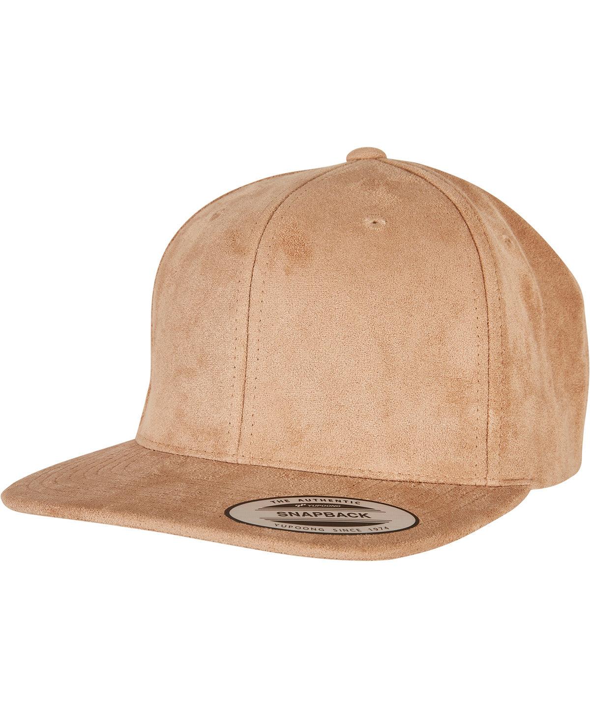 Khaki - Imitation suede leather snapback (6089SU) Caps Flexfit by Yupoong Headwear, New Styles for 2023 Schoolwear Centres