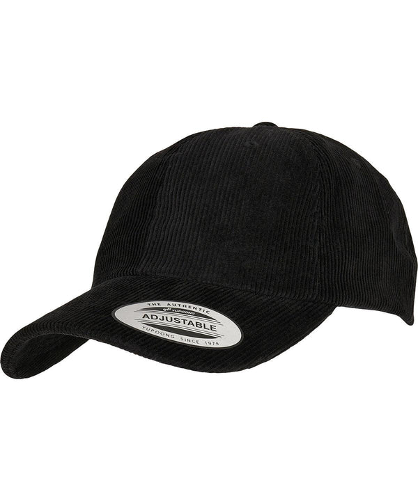 Black - Low-profile corduroy dad cap (6245CD) Caps Flexfit by Yupoong Headwear, New Styles for 2023 Schoolwear Centres