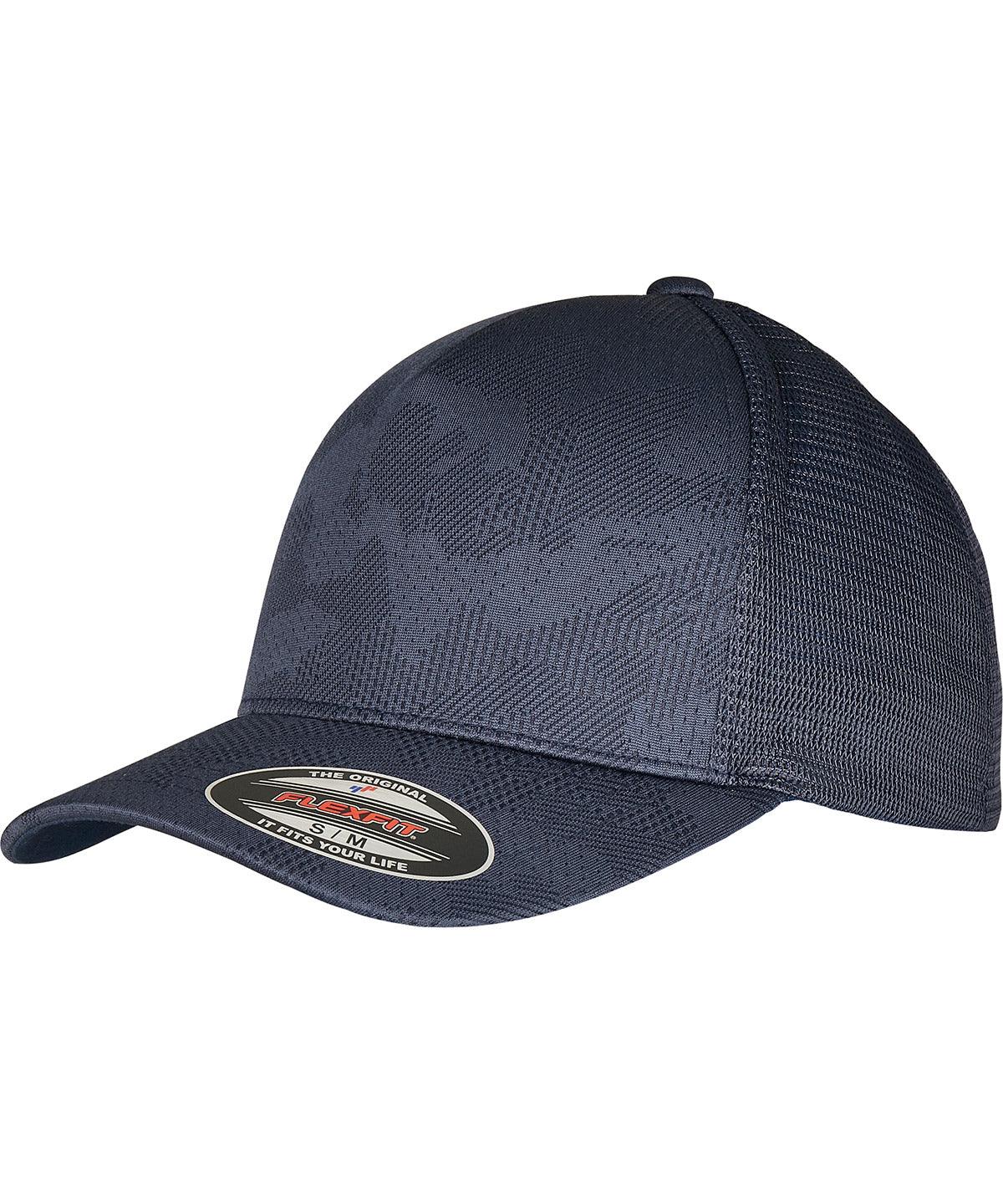 Navy - Flexfit Jacquard camo cap (6277JC) Caps Flexfit by Yupoong Headwear, New Styles for 2023 Schoolwear Centres