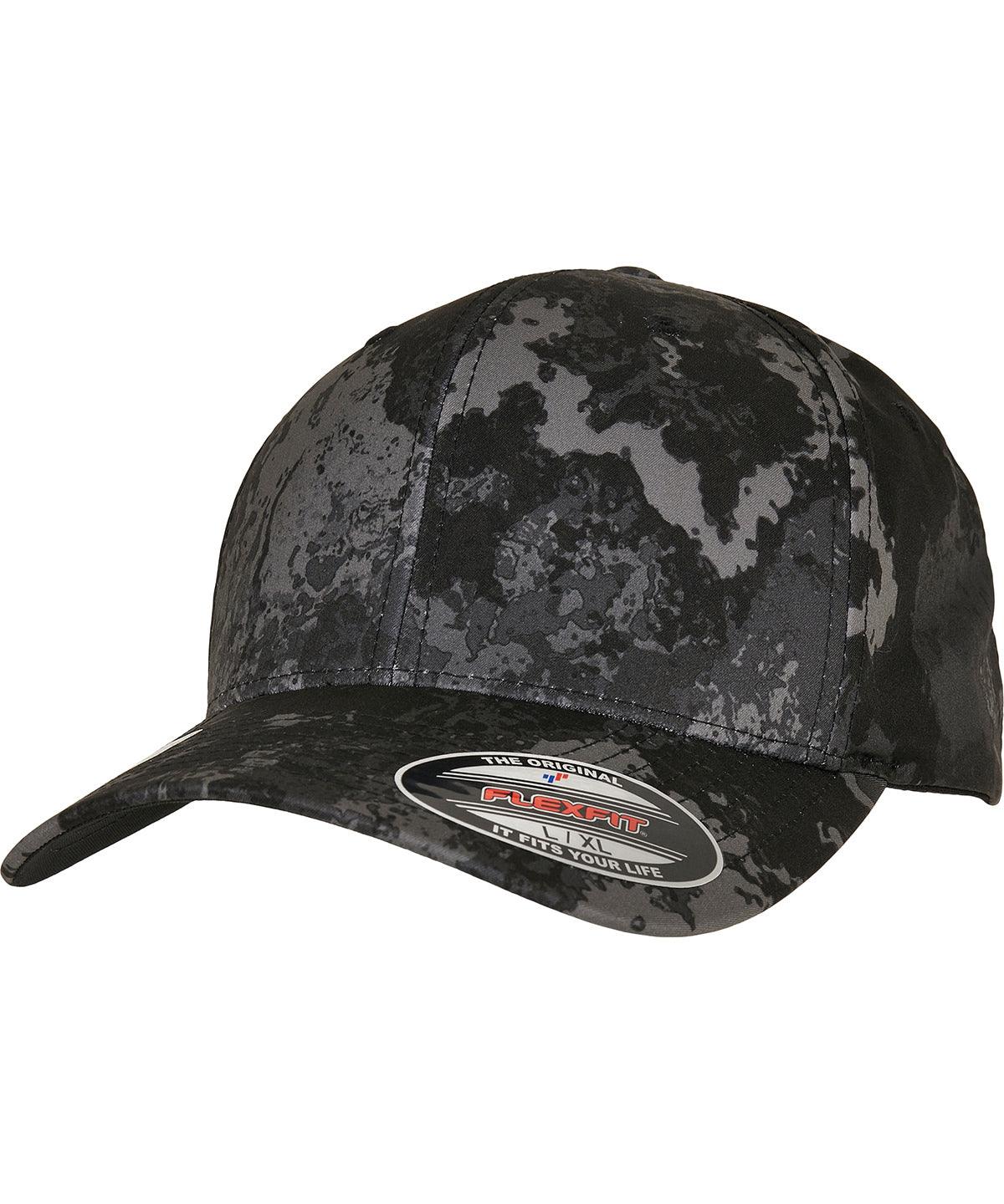 Poseidon Black - Flexfit Veil Camo™ cap (6277VC) Caps Flexfit by Yupoong Headwear, New Styles for 2023 Schoolwear Centres