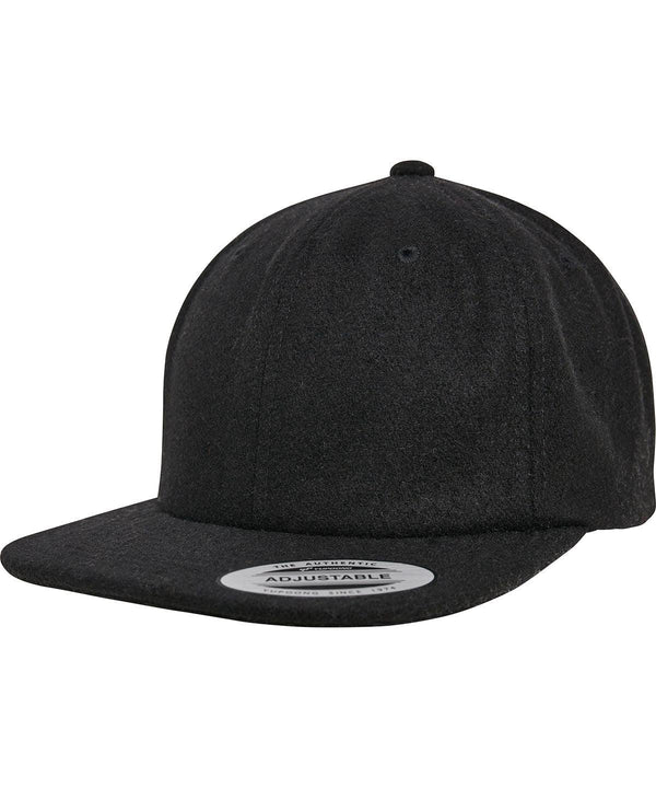 Black - Melton cap (6502MC) Caps Flexfit by Yupoong Headwear, New Styles for 2023 Schoolwear Centres