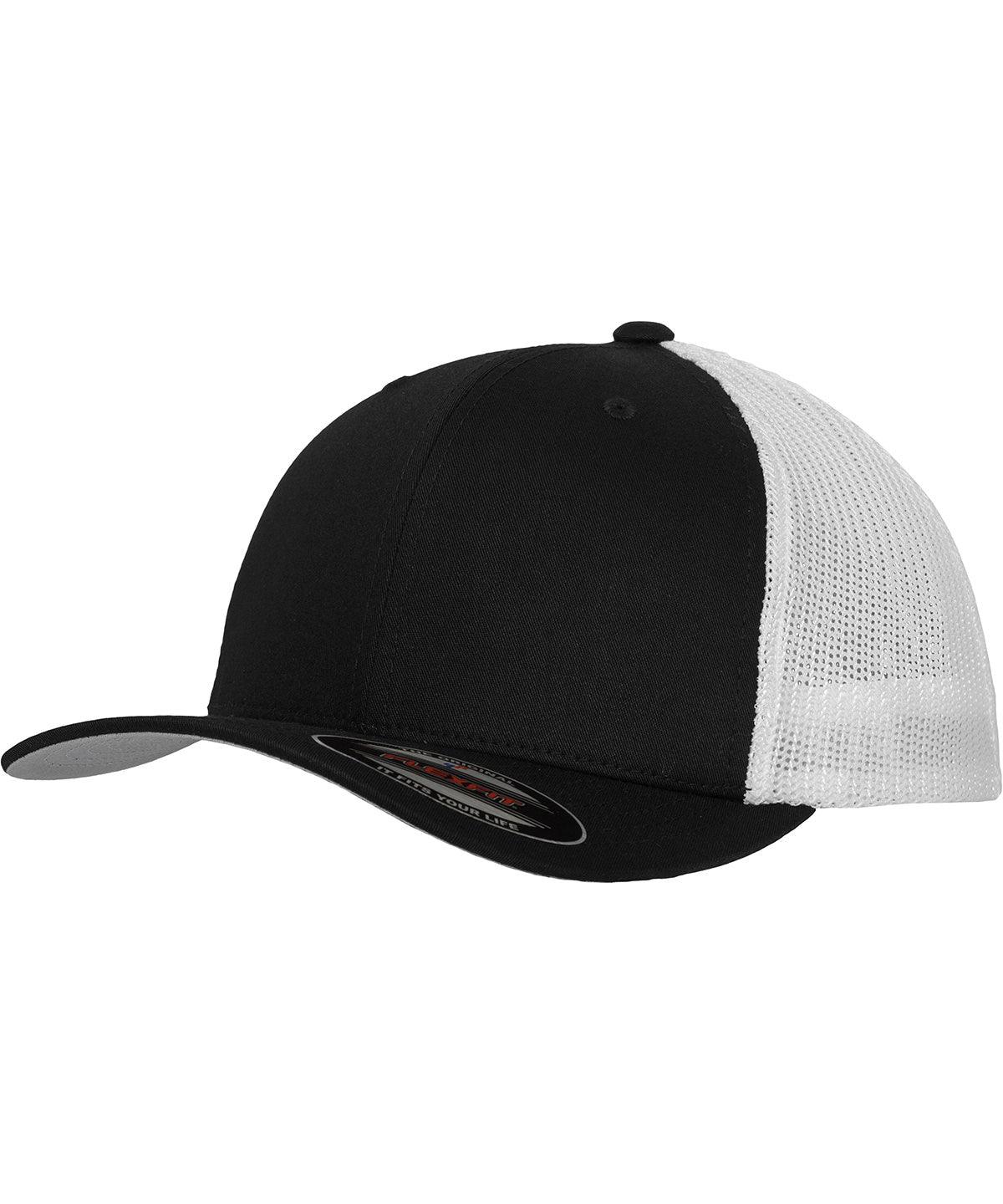 Black/White - Flexfit trucker mesh 2-tone (6511T) Caps Flexfit by Yupoong Headwear, New Styles for 2023 Schoolwear Centres