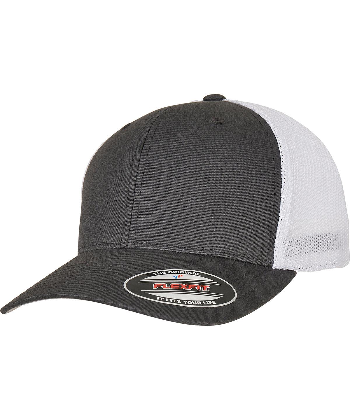 Charcoal/White - Flexfit trucker mesh 2-tone (6511T) Caps Flexfit by Yupoong Headwear, New Styles for 2023 Schoolwear Centres