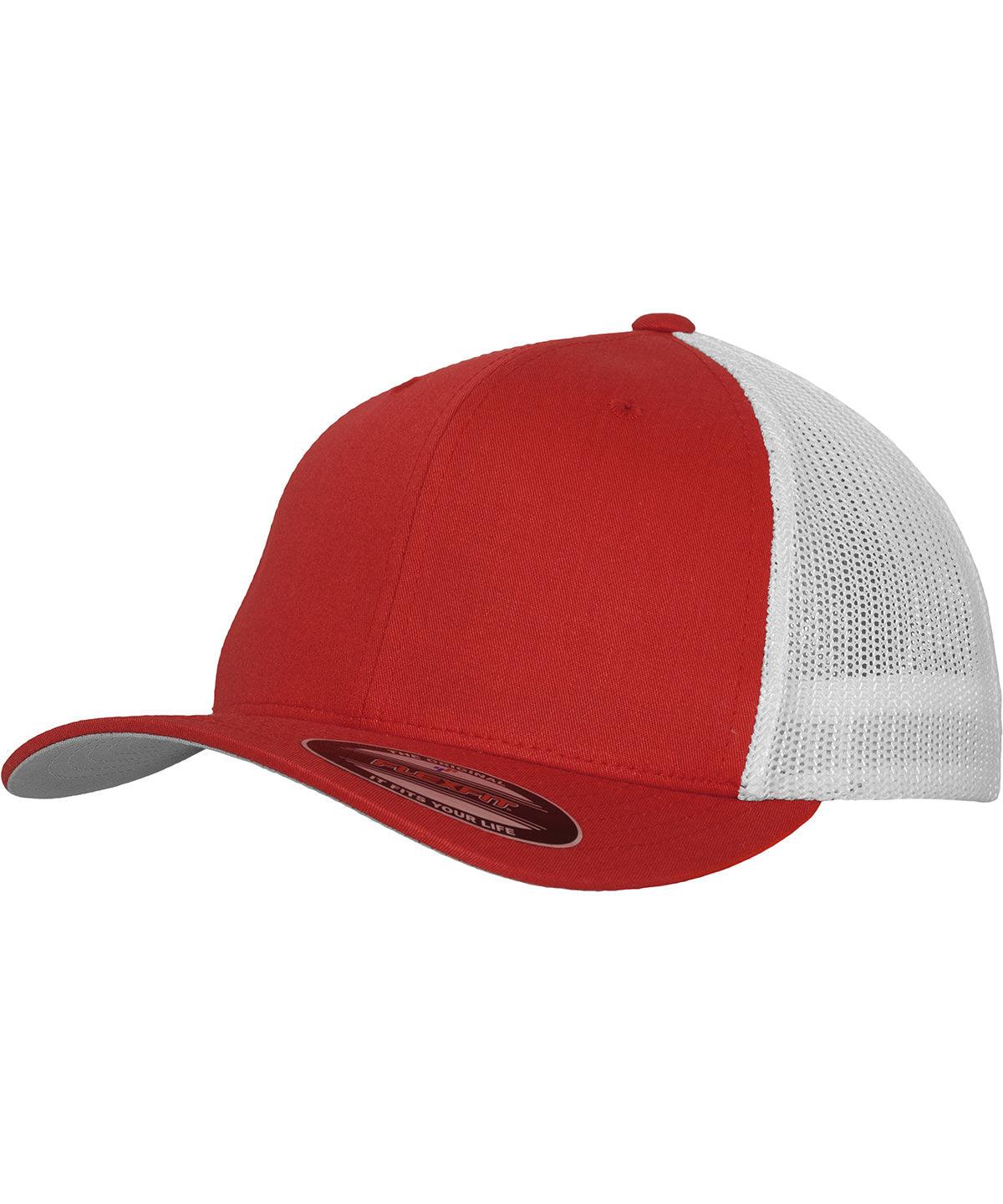 Red/White - Flexfit trucker mesh 2-tone (6511T) Caps Flexfit by Yupoong Headwear, New Styles for 2023 Schoolwear Centres