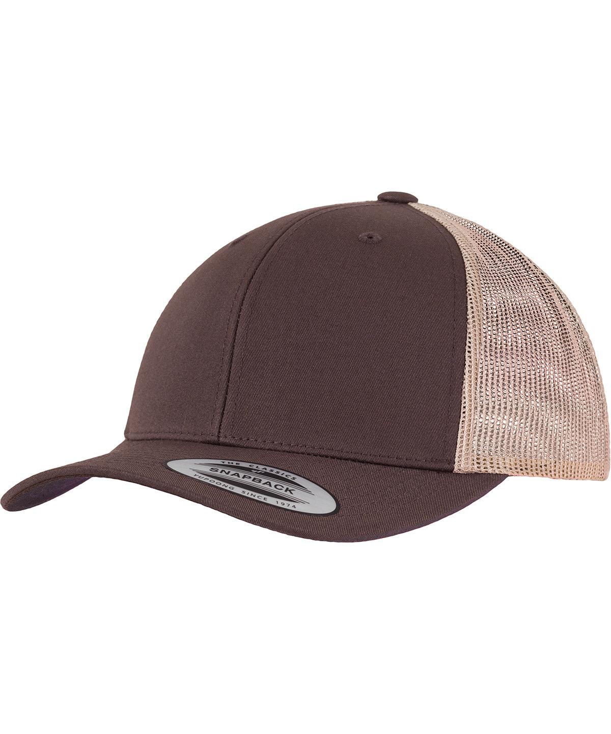 Brown/Khaki - Retro trucker 2-tone (6606T) Caps Flexfit by Yupoong Headwear, New Styles for 2023 Schoolwear Centres