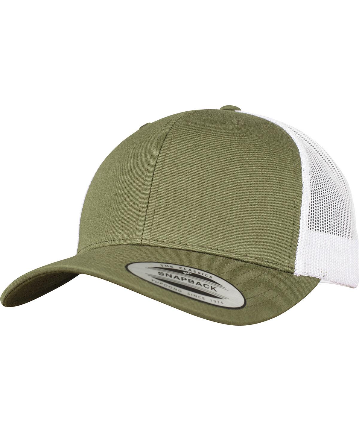 Buck/White - Retro trucker 2-tone (6606T) Caps Flexfit by Yupoong Headwear, New Styles for 2023 Schoolwear Centres