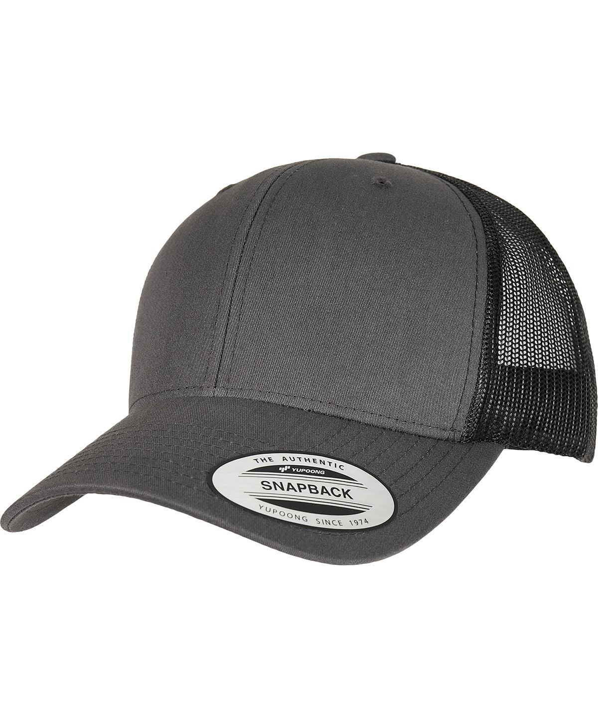 Charcoal/Black - Retro trucker 2-tone (6606T) Caps Flexfit by Yupoong Headwear, New Styles for 2023 Schoolwear Centres