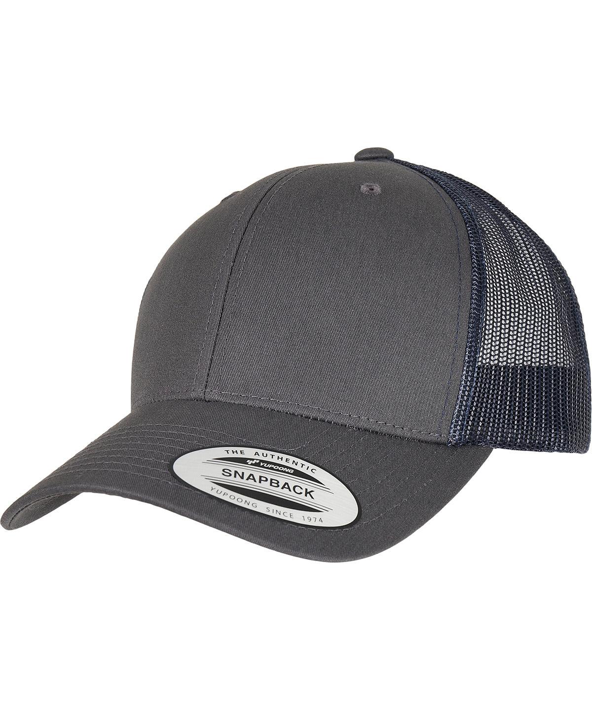 Charcoal/Navy - Retro trucker 2-tone (6606T) Caps Flexfit by Yupoong Headwear, New Styles for 2023 Schoolwear Centres