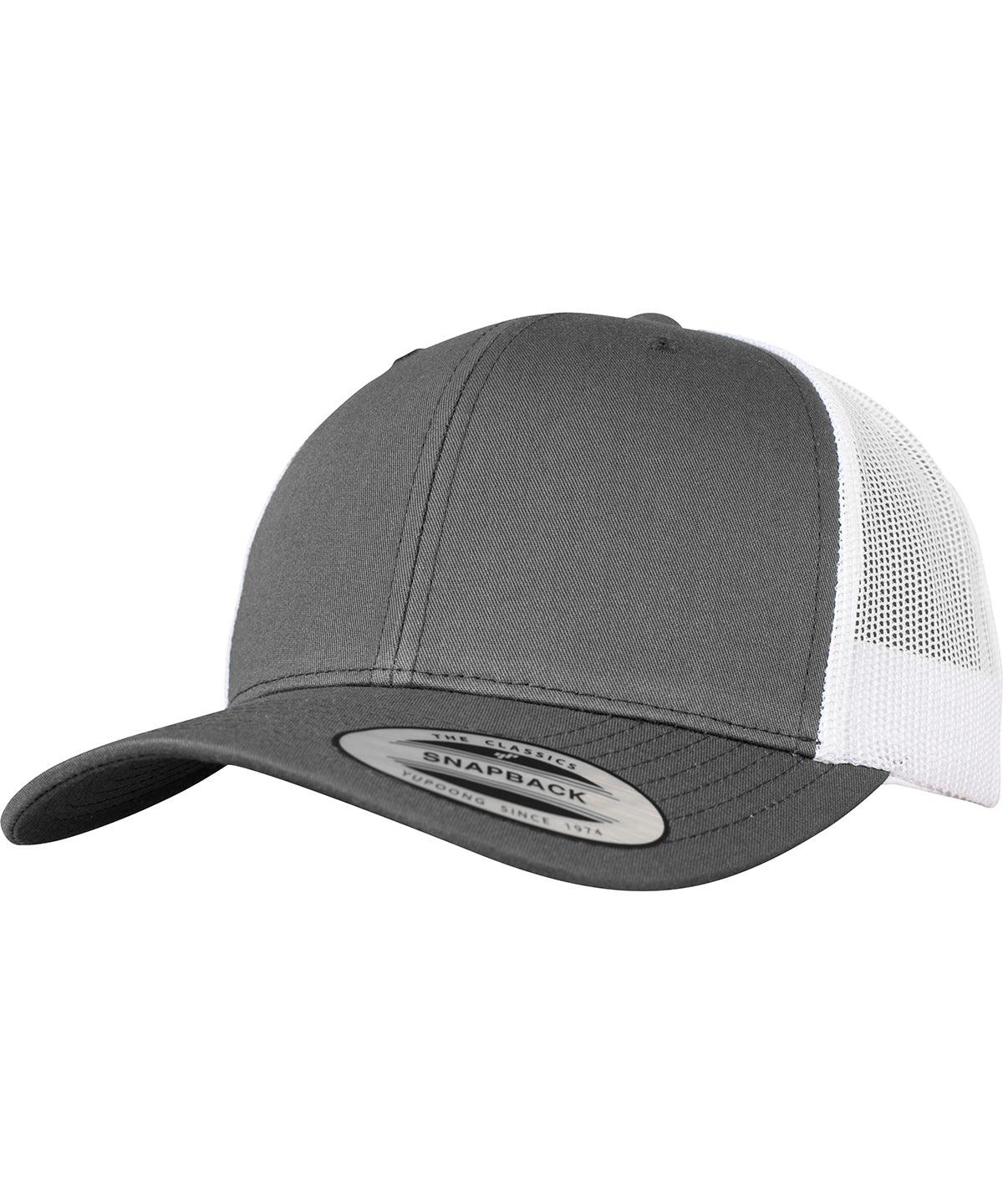 Dark Grey/White - Retro trucker 2-tone (6606T) Caps Flexfit by Yupoong Headwear, New Styles for 2023 Schoolwear Centres