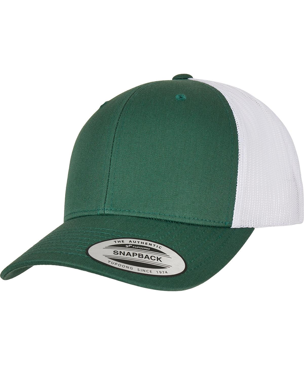 Evergreen/White - Retro trucker 2-tone (6606T) Caps Flexfit by Yupoong Headwear, New Styles for 2023 Schoolwear Centres