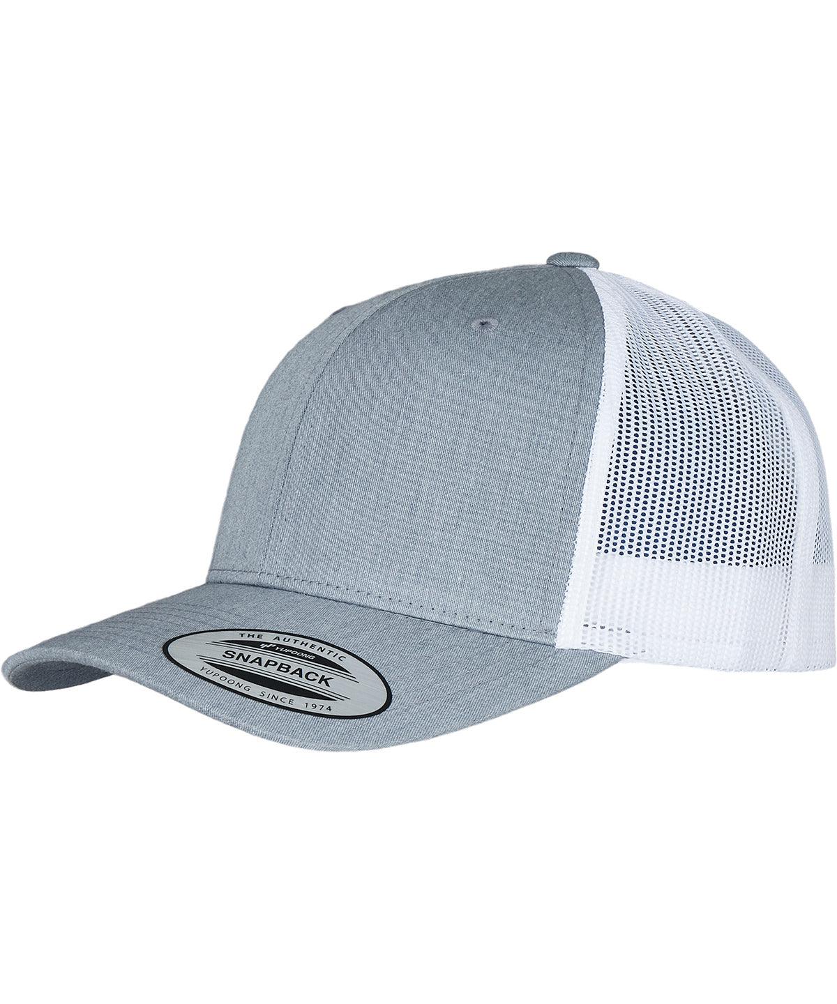 Heather/White - Retro trucker 2-tone (6606T) Caps Flexfit by Yupoong Headwear, New Styles for 2023 Schoolwear Centres