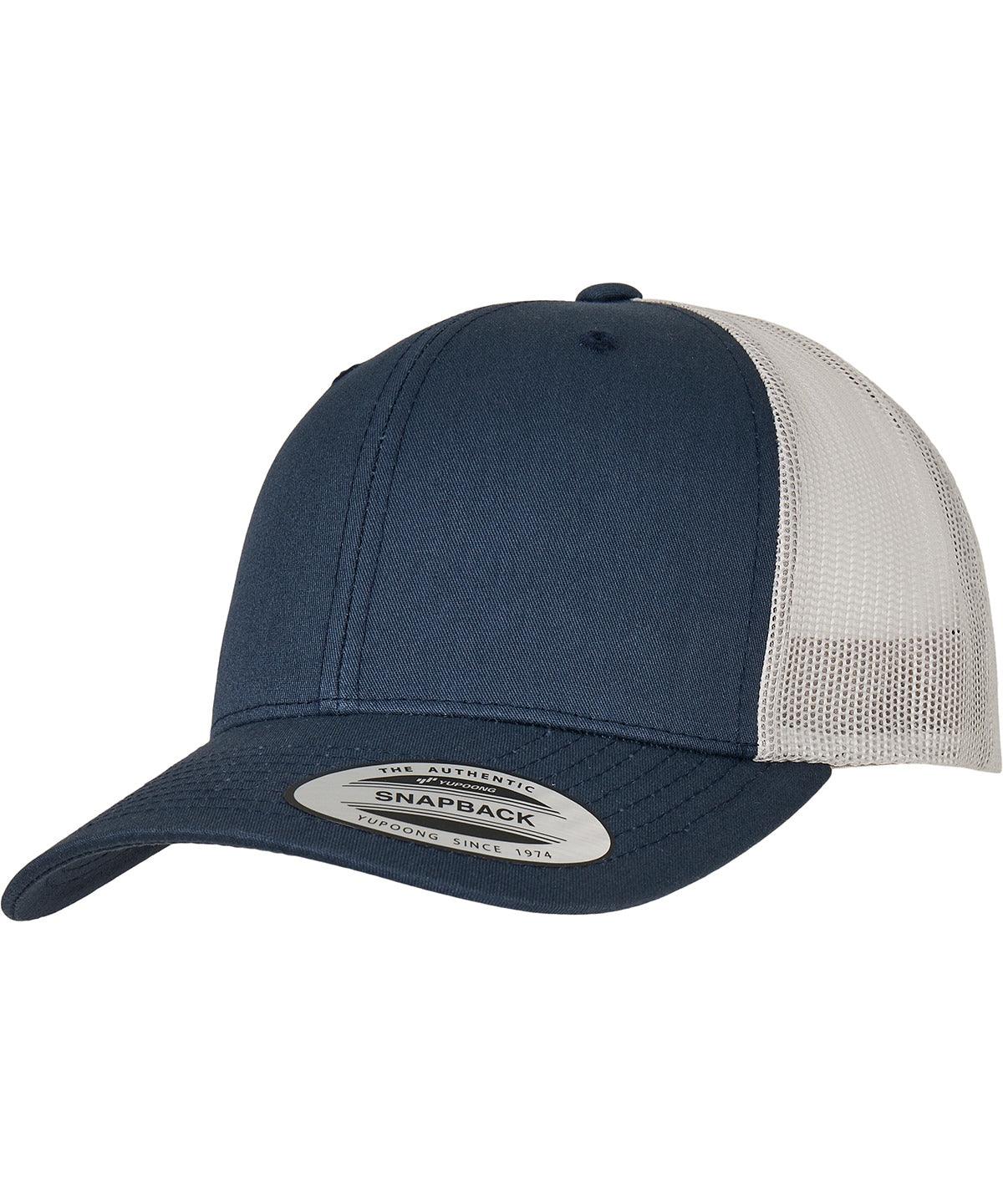 Navy/Silver - Retro trucker 2-tone (6606T) Caps Flexfit by Yupoong Headwear, New Styles for 2023 Schoolwear Centres