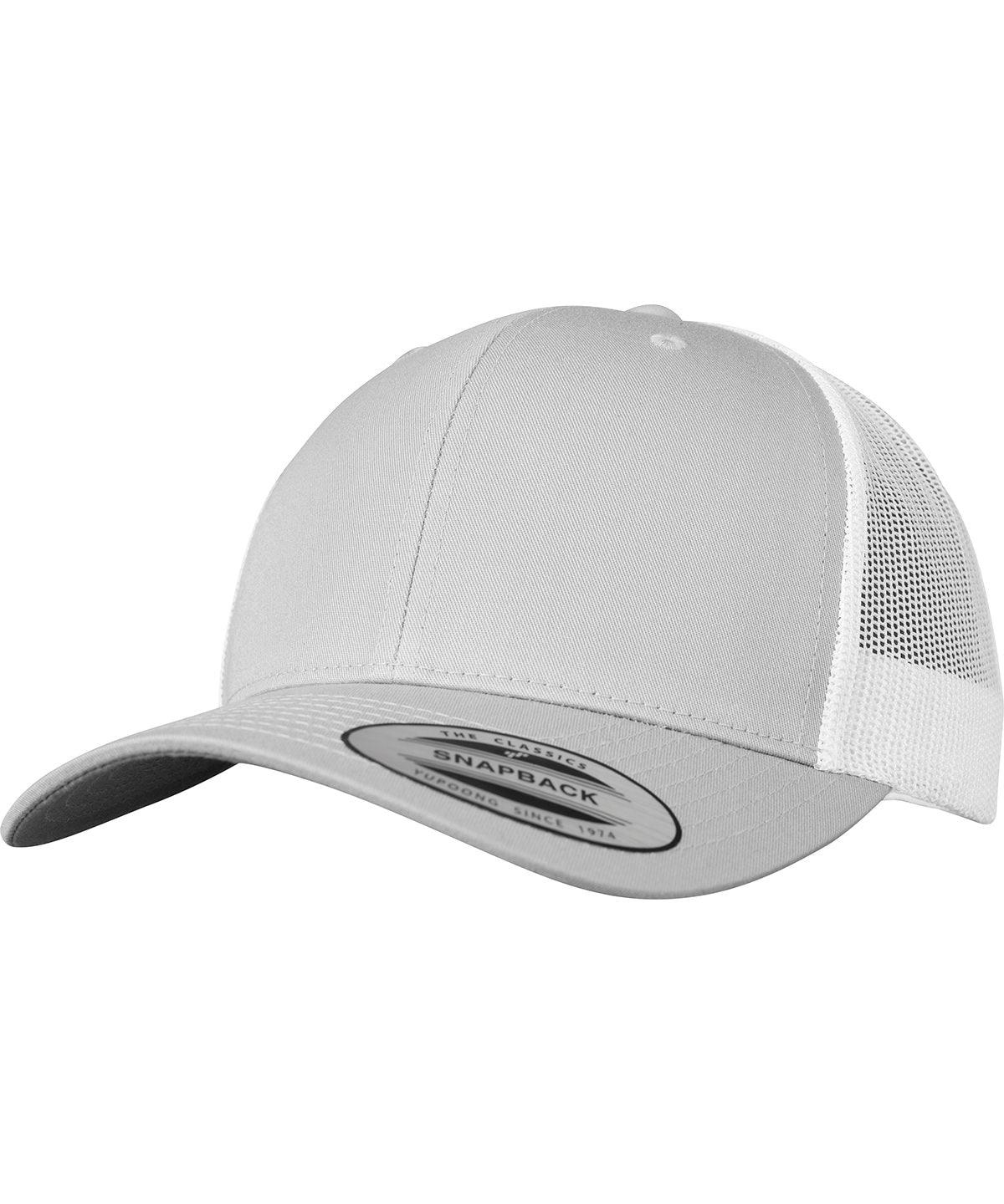 Silver/White - Retro trucker 2-tone (6606T) Caps Flexfit by Yupoong Headwear, New Styles for 2023 Schoolwear Centres