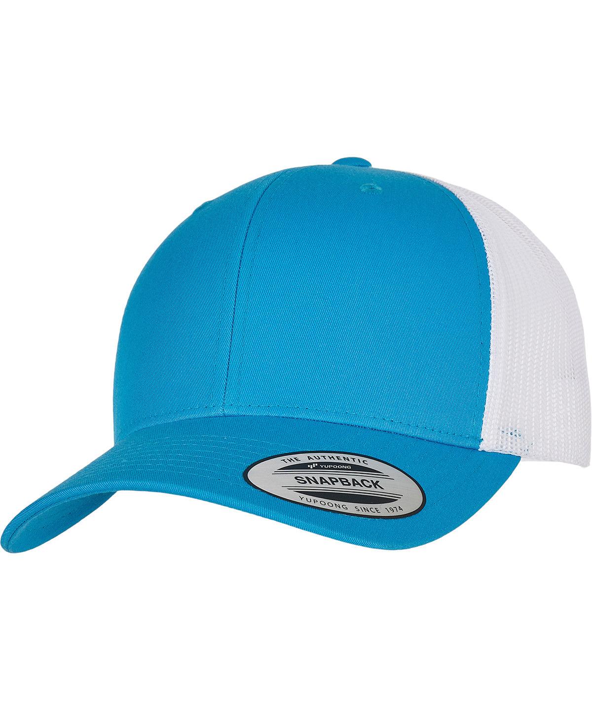 Turquoise/White - Retro trucker 2-tone (6606T) Caps Flexfit by Yupoong Headwear, New Styles for 2023 Schoolwear Centres