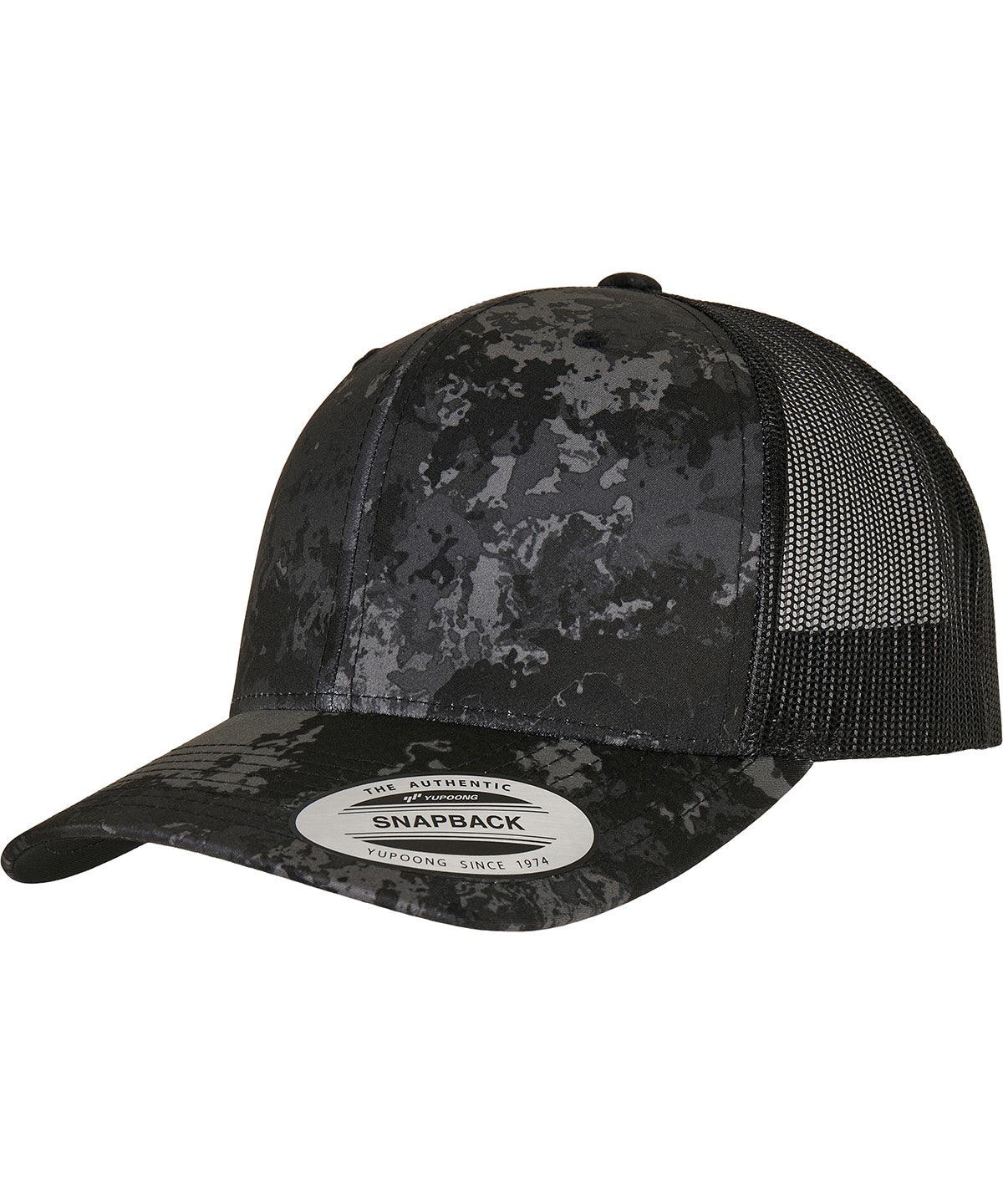 Poseidon Black - YP Classics® Veil Camo™ retro trucker cap (6606VC) Caps Flexfit by Yupoong Headwear, New Styles for 2023 Schoolwear Centres