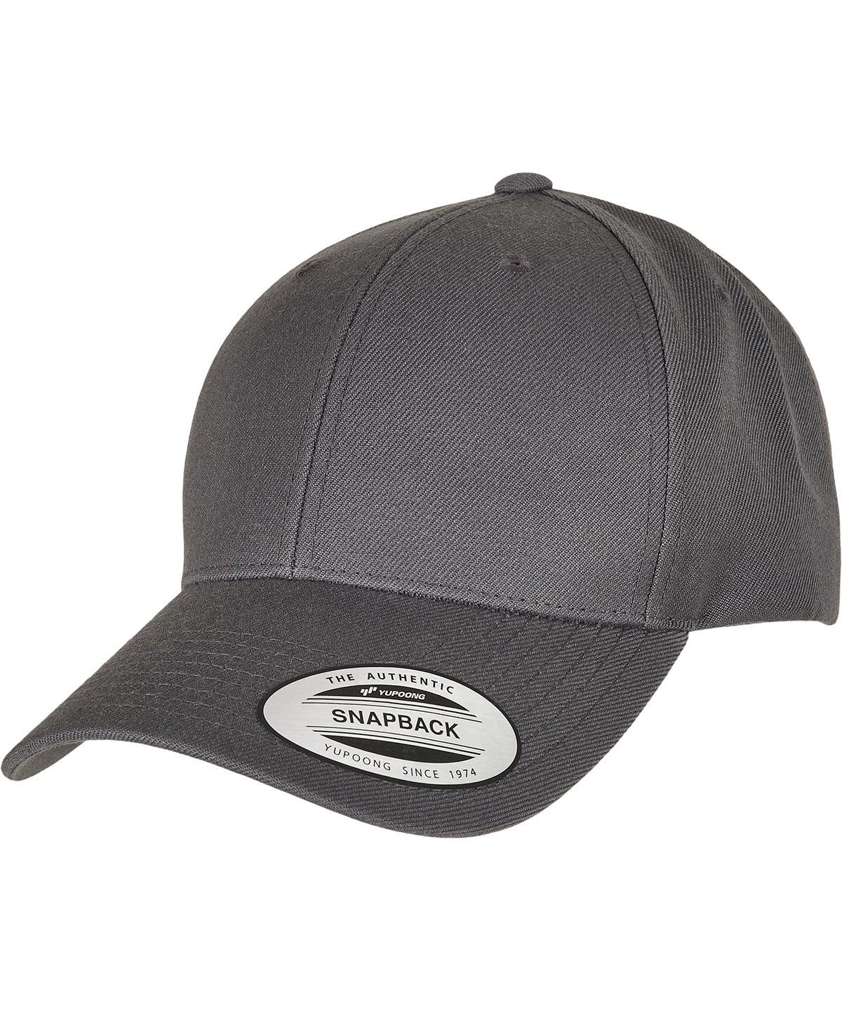 Dark Grey - Premium curved visor snapback cap (6789M) Caps Flexfit by Yupoong Headwear, New Styles for 2023 Schoolwear Centres