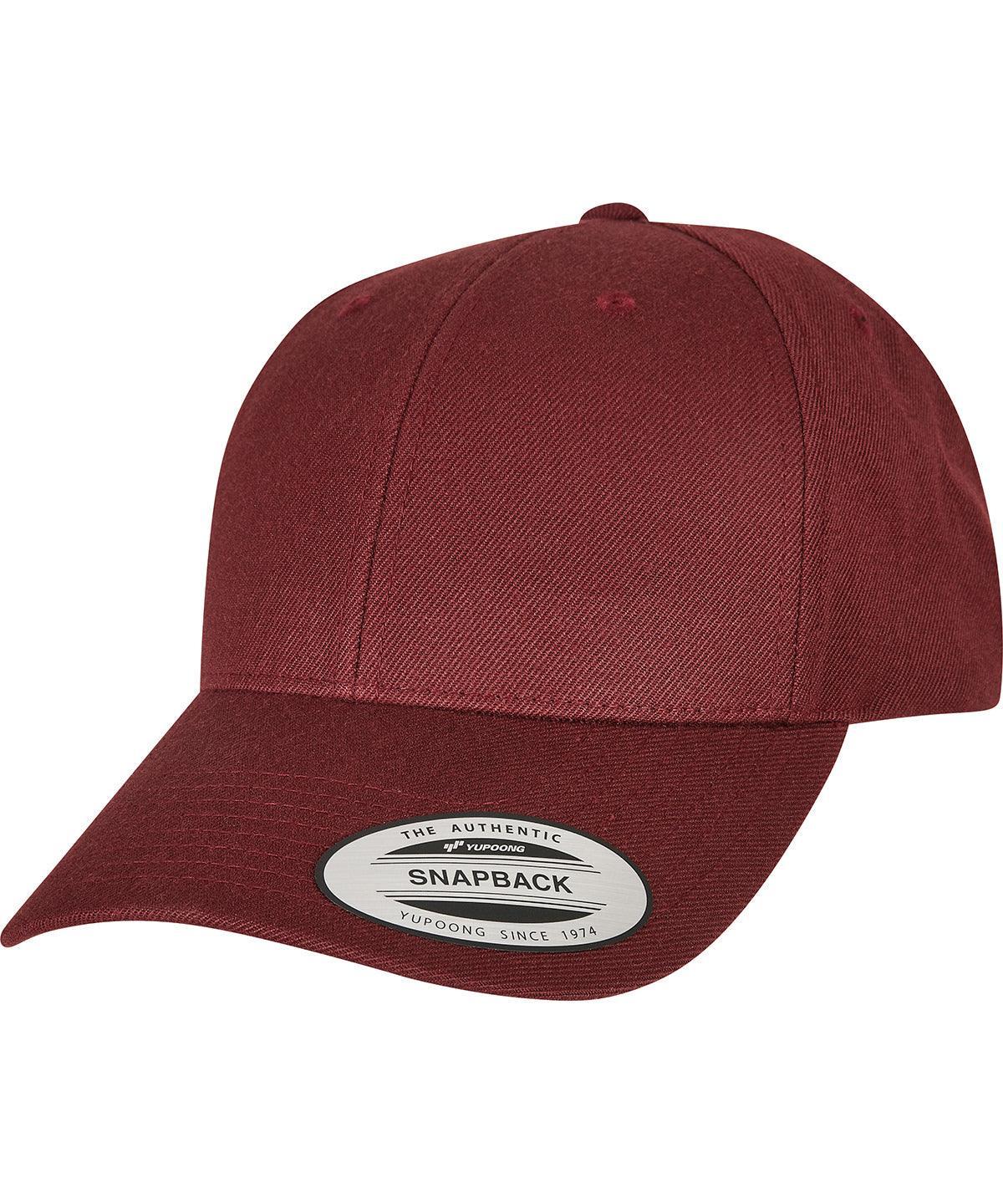 Maroon - Premium curved visor snapback cap (6789M) Caps Flexfit by Yupoong Headwear, New Styles for 2023 Schoolwear Centres