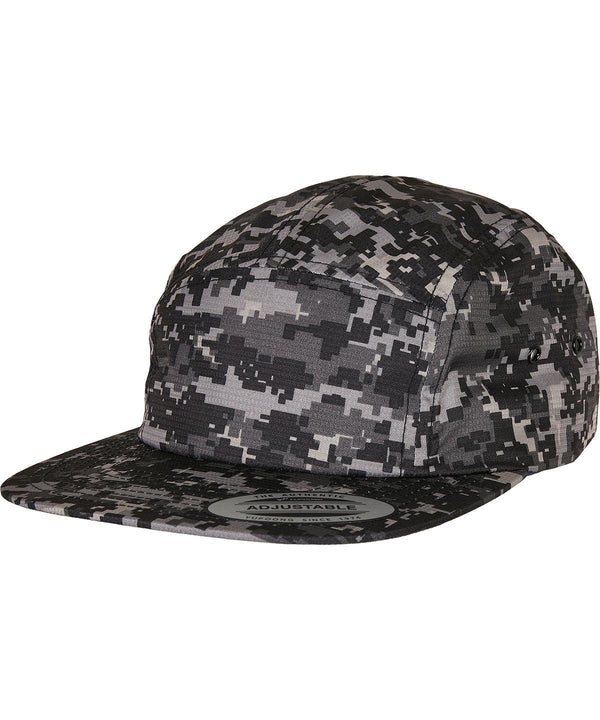 Black - Digital camo jockey cap (7005MC) Caps Flexfit by Yupoong Headwear, New Styles for 2023 Schoolwear Centres
