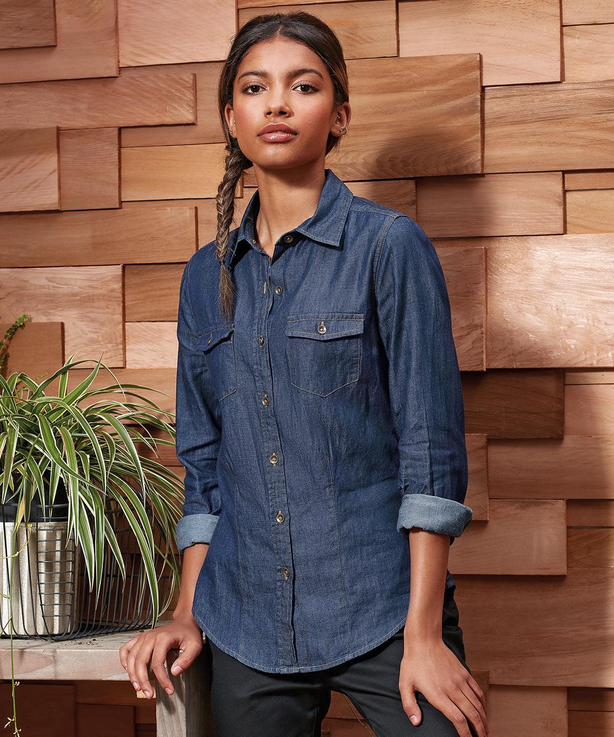 Women's jeans stitch denim shirt Shirts Schoolwear Centres denim, denim blouse, denim shirt Schoolwear Centres