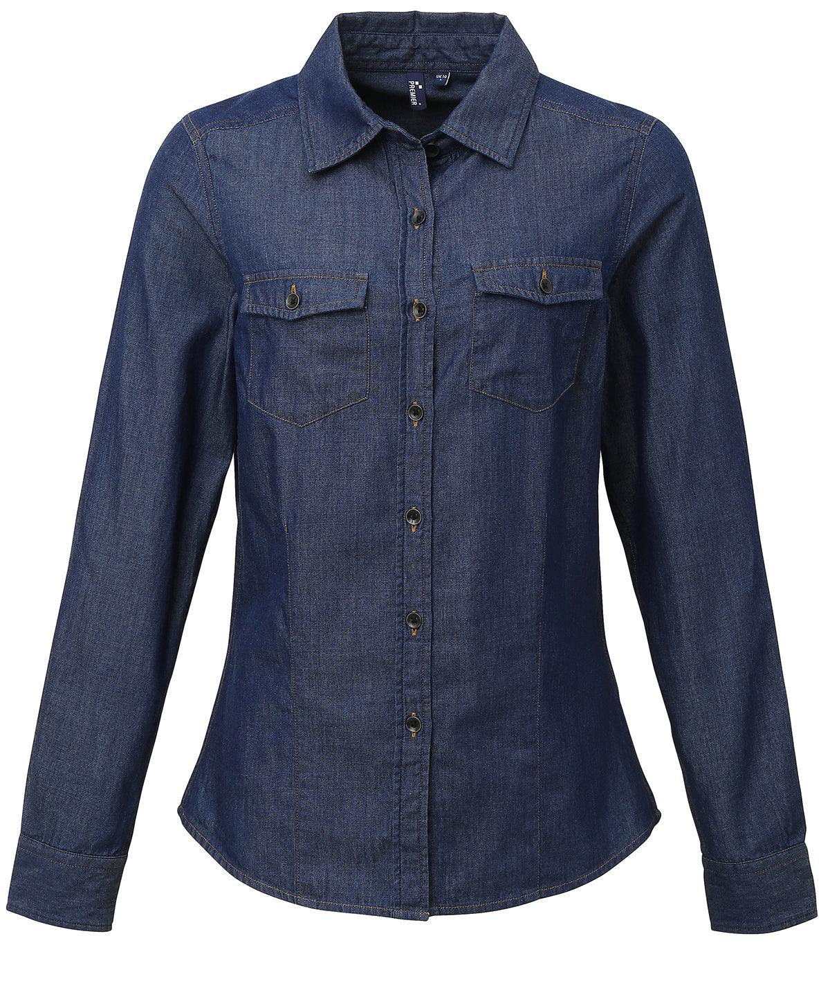 Women's jeans stitch denim shirt Shirts Schoolwear Centres denim, denim blouse, denim shirt Schoolwear Centres