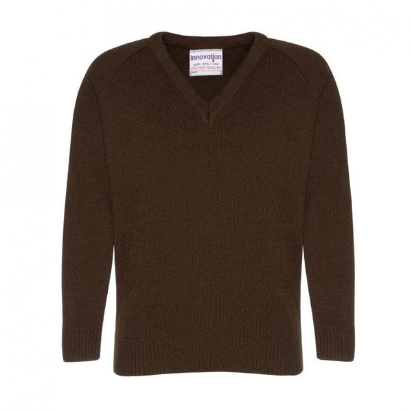 The Wickford Infant School - Brown Knitwear (Knitted) Jumper with School Logo - Schoolwear Centres | School Uniform Centres